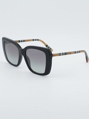 Burberry BE4456 416111 Sunglasses Black Square Frame, Grey Gradient Lenses